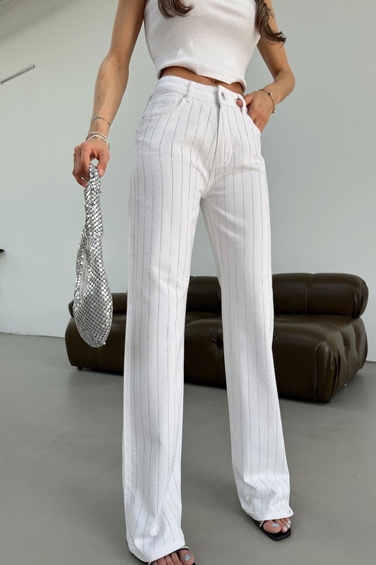 Premium Shine Jean Beyaz