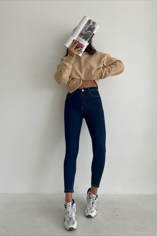 Skinny Fit Jean Koyu Mavi