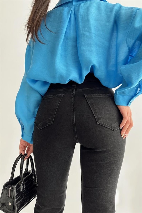 Taş Çakımlı Premium Jean Siyah