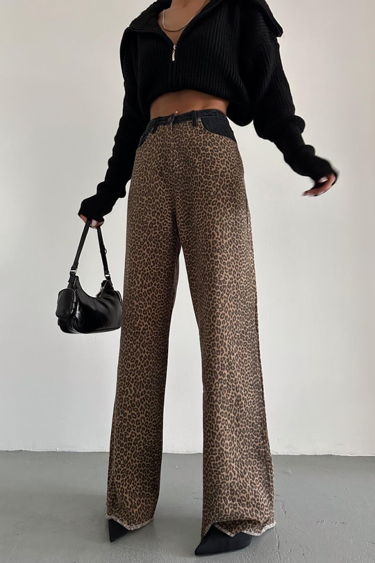 Vintage Leopar Palazzo Jean LEOPAR DESEN