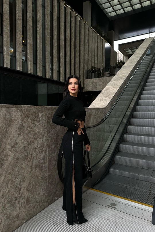 Yan Fermuarlı Premium Jean Siyah