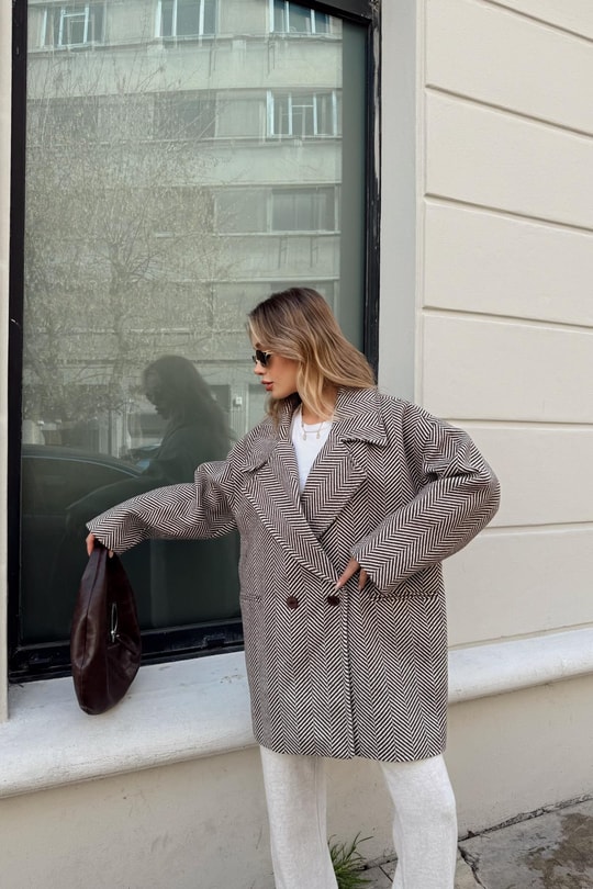 Balıksırtı Kısa Kaban Kahve