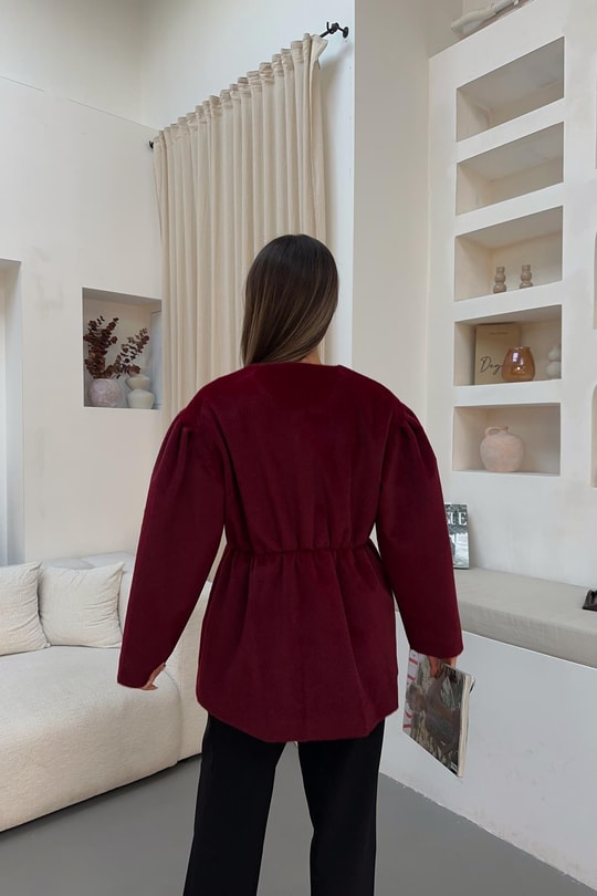 Bel Lastikli Premium Kaban Bordo