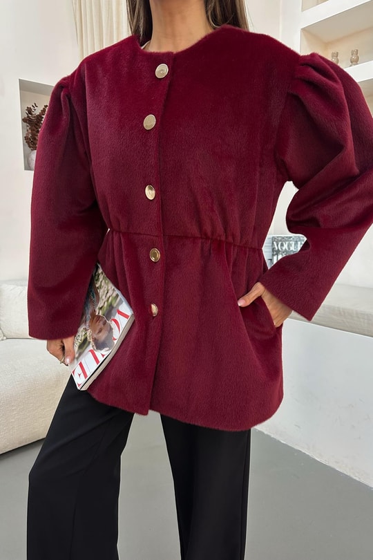 Bel Lastikli Premium Kaban Bordo