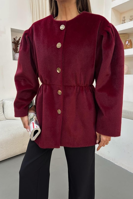 Bel Lastikli Premium Kaban Bordo