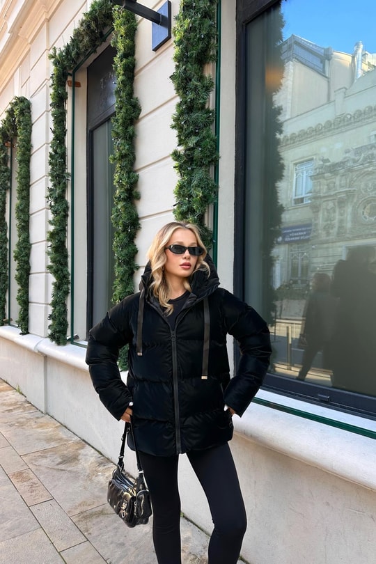Bony Şişme Mont Siyah