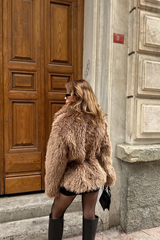 Kemerli Luxury Kürk Kahve