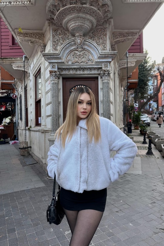 Kısa Tüylü Kürk Krem