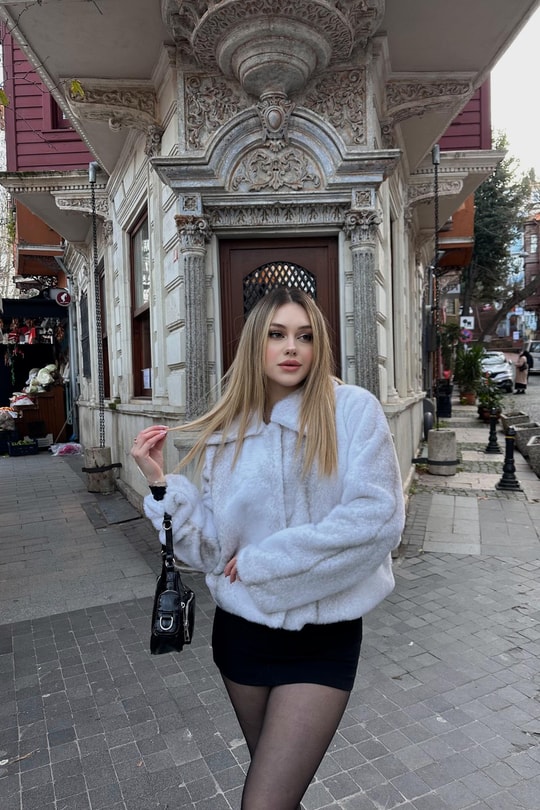 Kısa Tüylü Kürk Krem