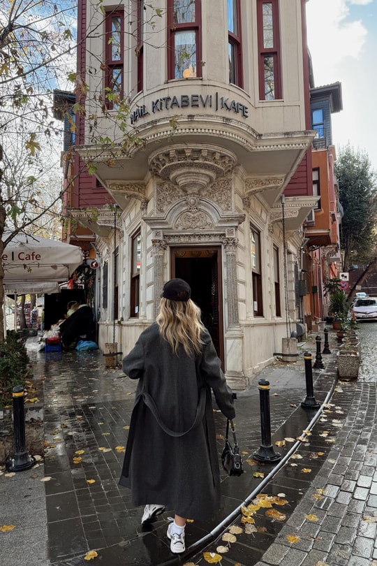 Kruvaze Yaka Düğmeli Kaşe Kaban Antrasit