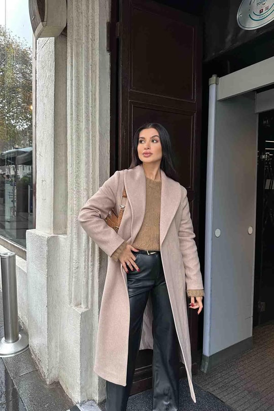 Kuşaklı Kaşe Kaban Vizon