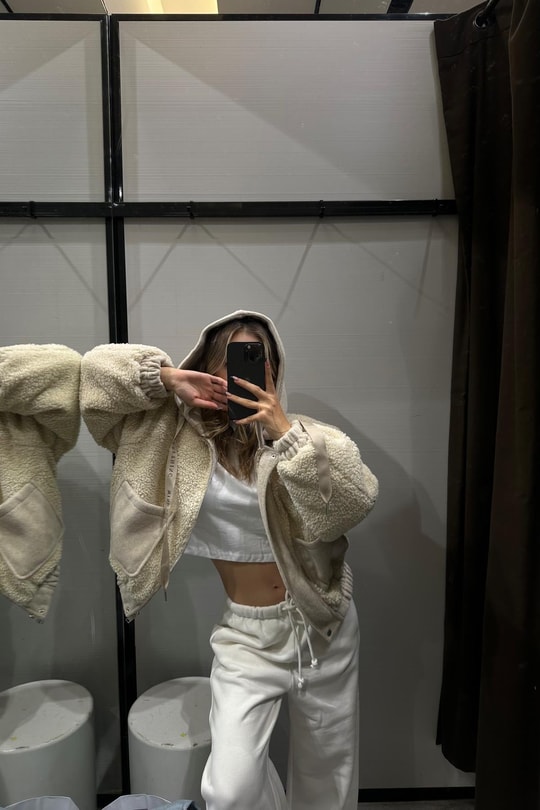 Mındset Teddy Kapüşonlu Mont Bej