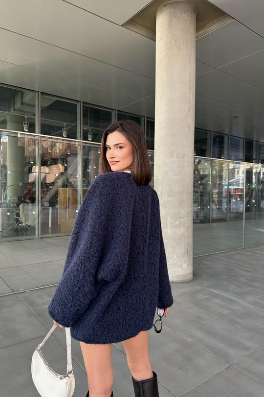 Pinterest Fiyonk Astarlı Kaban Lacivert