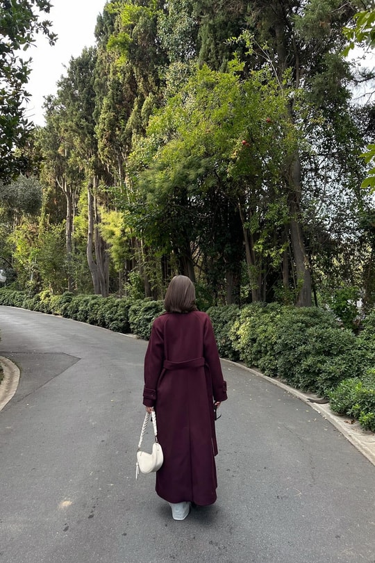 Premium Kaşe Kaban Mürdüm