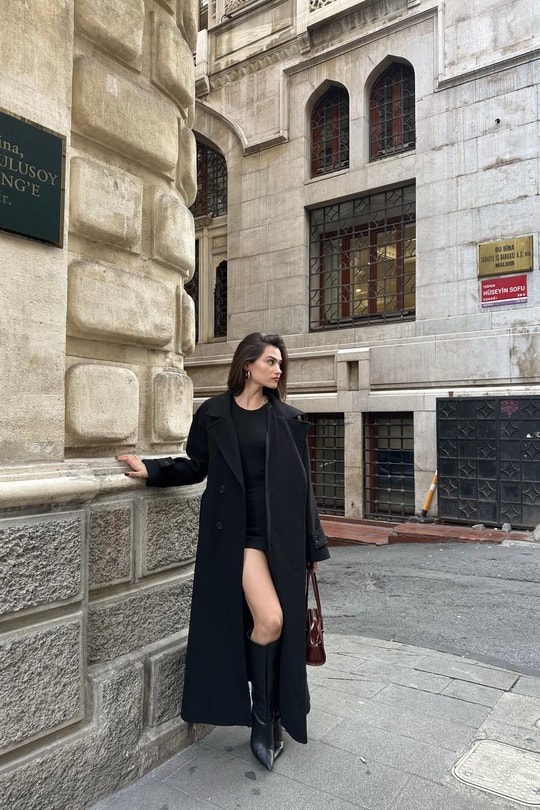 Premium Kaşe Kaban Siyah
