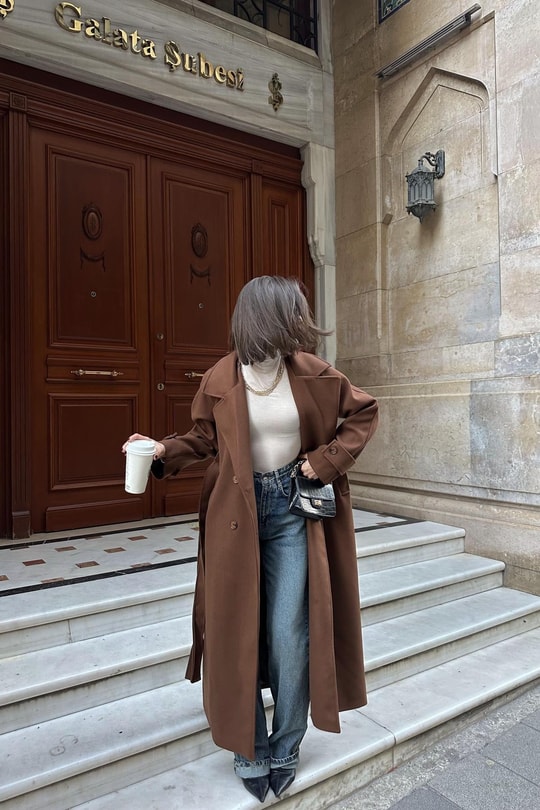 Premium Kaşe Kaban Taba