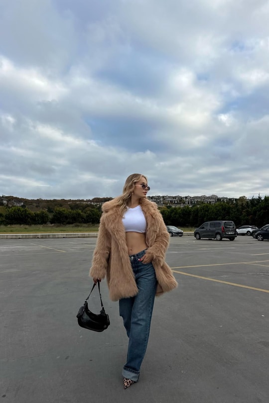 Suni Midi Kürk Camel