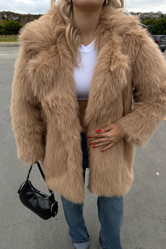 Suni Midi Kürk Camel