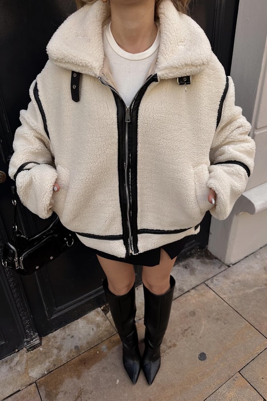 Teddy Biker Mont Beyaz
