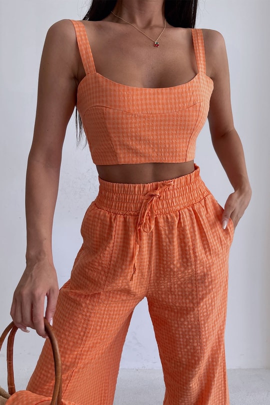 Gofre Orange Üçlü Takım Oranj