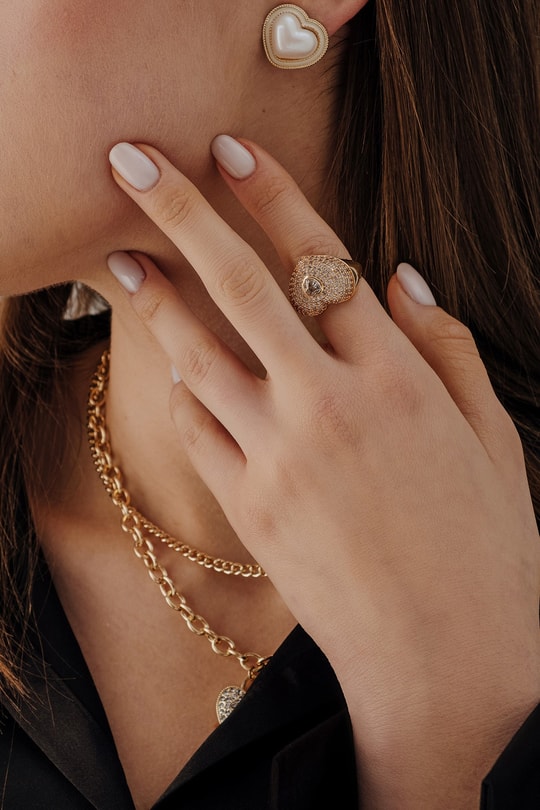Luxury Shine Kalp Yüzük Gold