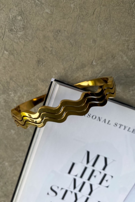 Wave Çelik Bilezik Gold