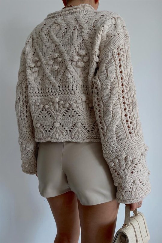 El Örgüsü Vintage Kazak Bej