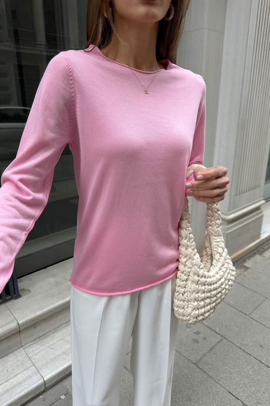Merserize Tül Triko Pembe