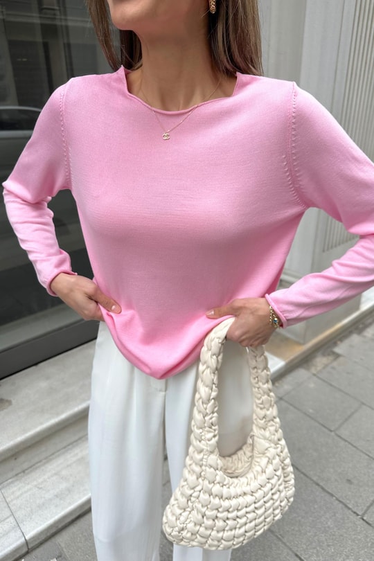Merserize Tül Triko Pembe