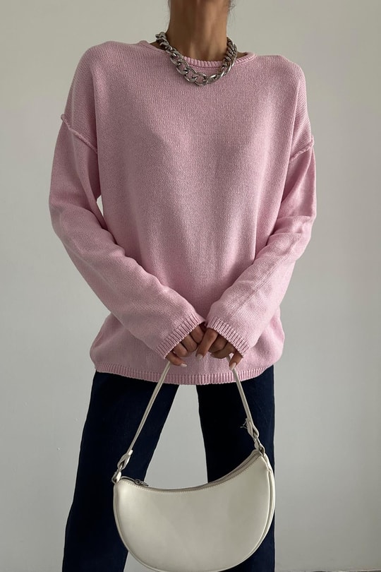 Mevsimlik İnce Triko Pembe