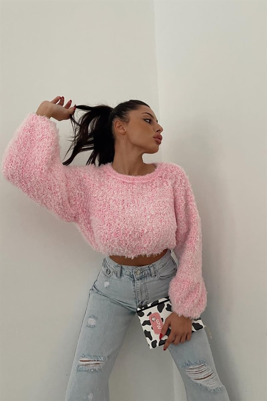 Yumoş Crop Kazak Pembe
