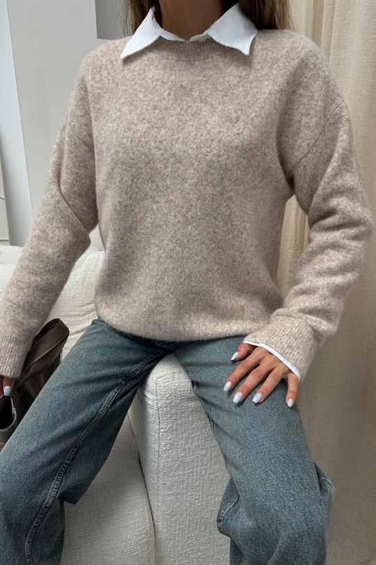 Yumuşak Tüylü Oversize Kazxak Taş