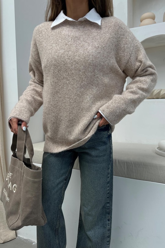 Yumuşak Tüylü Oversize Kazxak Taş