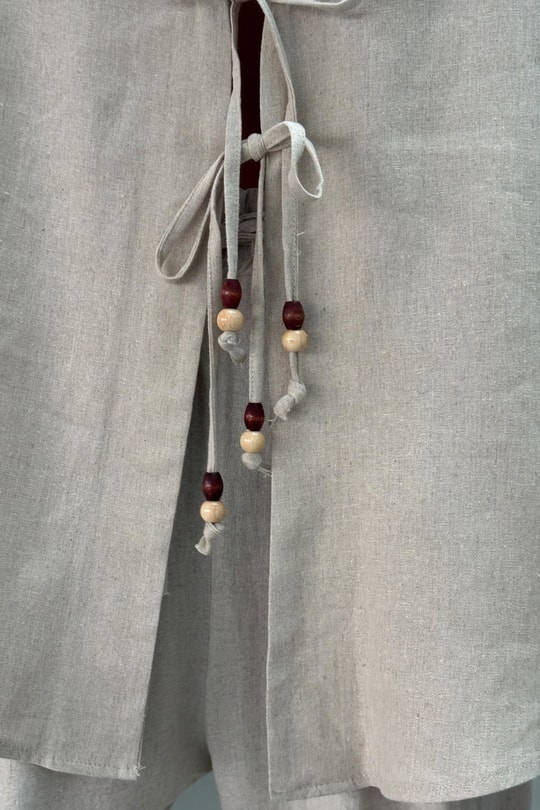 Boncuklu Keten Kimono Taş