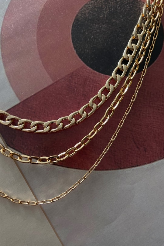 Üçlü Zincir Kolye Gold