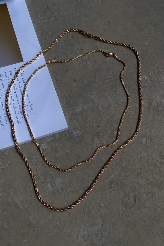 Uzun Sarmal Zincir Kolye Gold