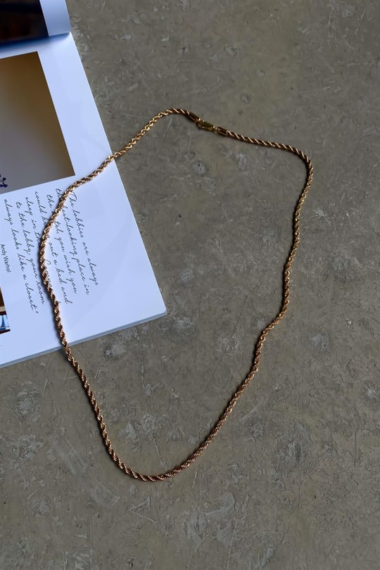 Uzun Sarmal Zincir Kolye Gold