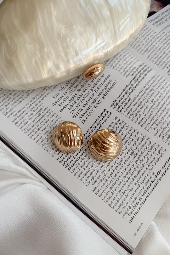 Gold Bombeli Küpe Gold