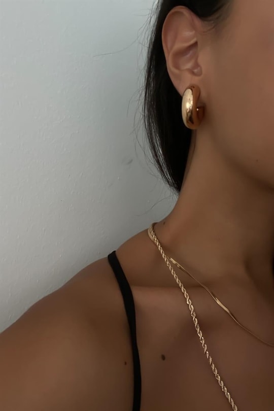 Halka Bombe Küpe Gold