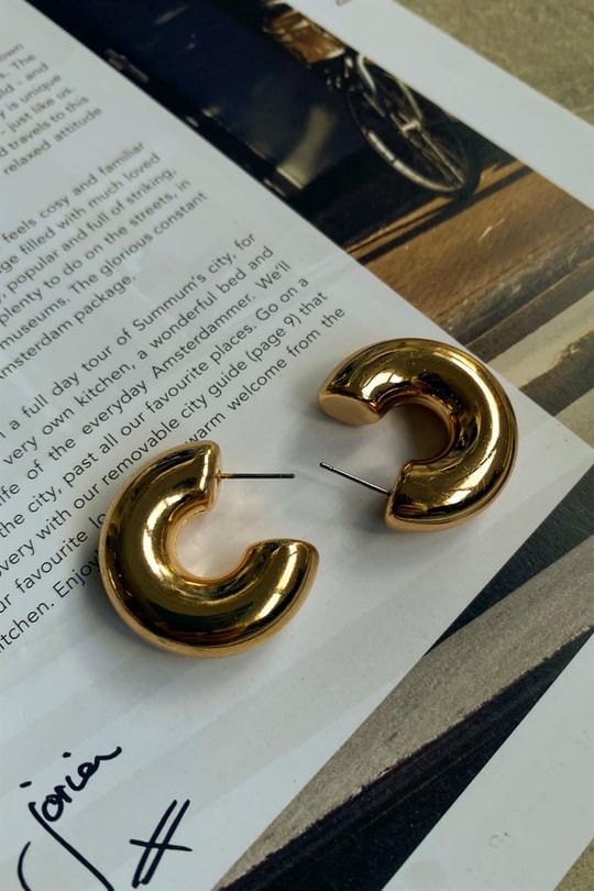 Halka Bombe Küpe Gold