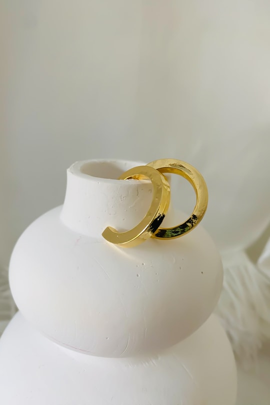 Halka Miande Küpe Gold
