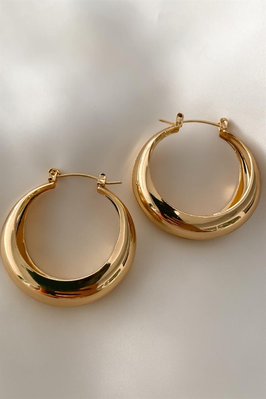 Halka Moon Küpe Gold