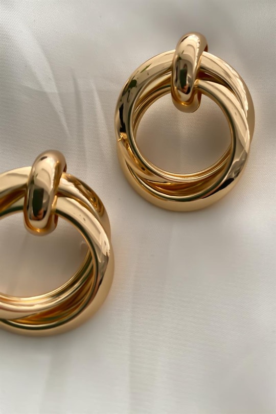 İkili Halka Küpe Gold