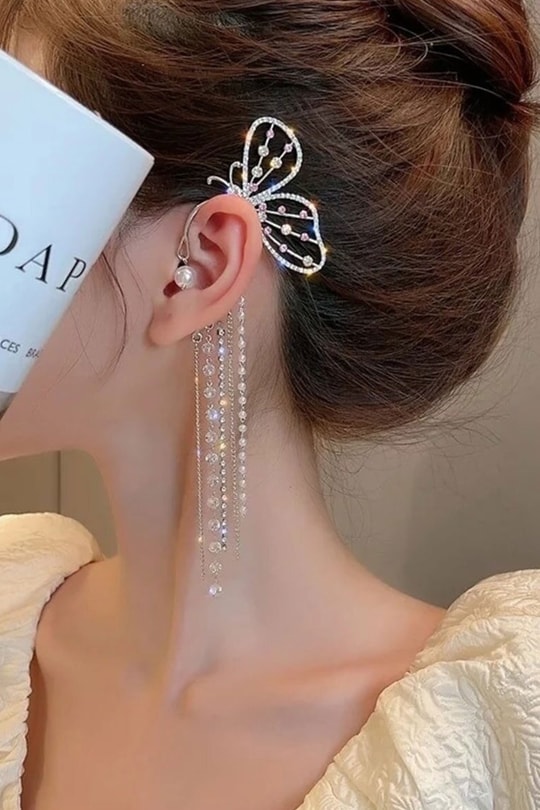 Kelebek Earcuff Gümüş