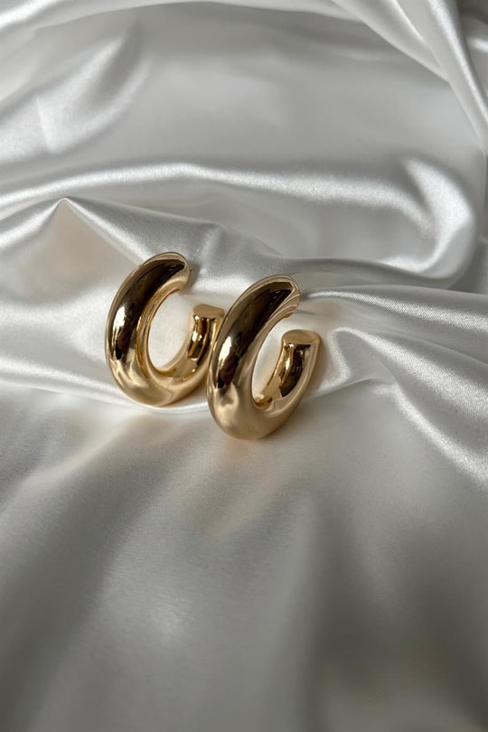 Large Bombeli Halka Küpe Gold