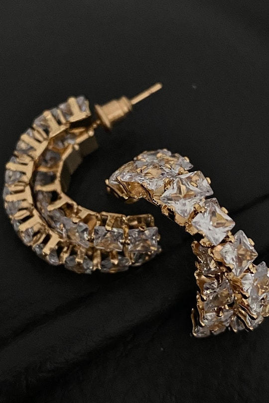 Su Yolu Halka Küpe Gold