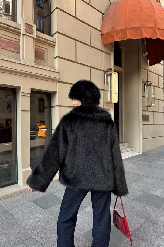Luxury Suni Kürk Siyah