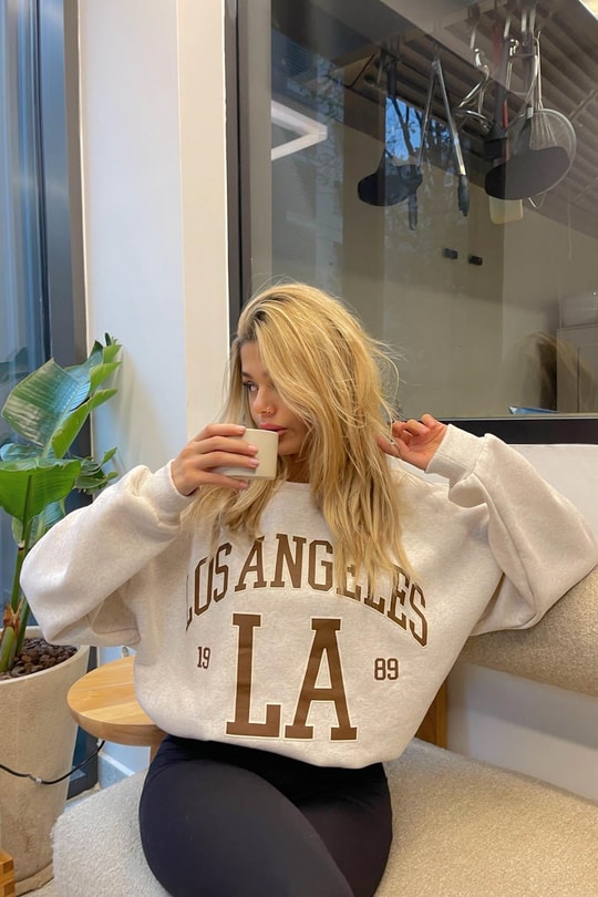 Los Angeles Sweatshirt Bej Melanj
