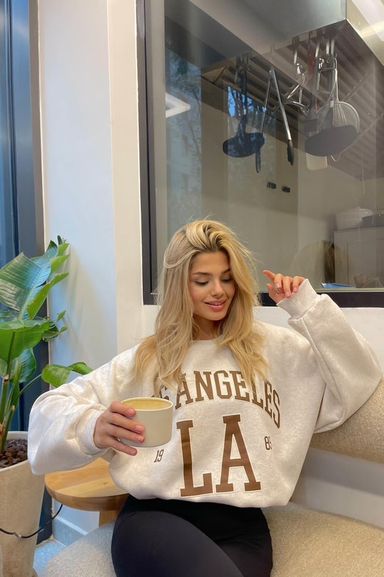 Los Angeles Sweatshirt Bej Melanj