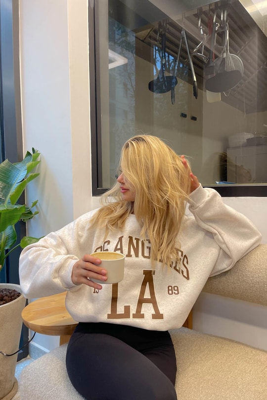 Los Angeles Sweatshirt Bej Melanj